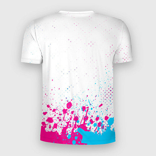 Мужская спорт-футболка Slipknot neon gradient style посередине / 3D-принт – фото 2
