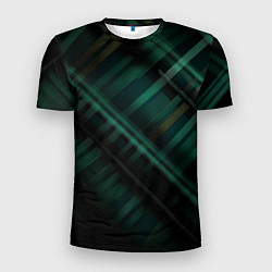 Футболка спортивная мужская Тёмно-зелёная шотландская клетка, цвет: 3D-принт