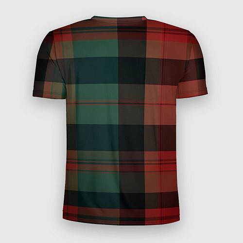 Мужская спорт-футболка Зелёно-красная шотландская клетка / 3D-принт – фото 2