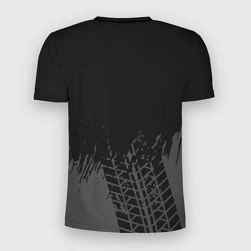 Мужская спорт-футболка Honda speed на темном фоне со следами шин посереди / 3D-принт – фото 2