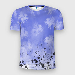 Мужская спорт-футболка Небо с пегасами в облаках