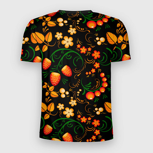Мужская спорт-футболка Хохлома - цветы и ягоды / 3D-принт – фото 2