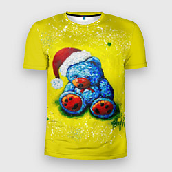 Мужская спорт-футболка Плюшевый синий Санта