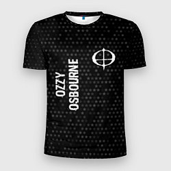 Мужская спорт-футболка Ozzy Osbourne glitch на темном фоне вертикально