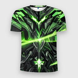Мужская спорт-футболка Зелёный кибер рыцарь