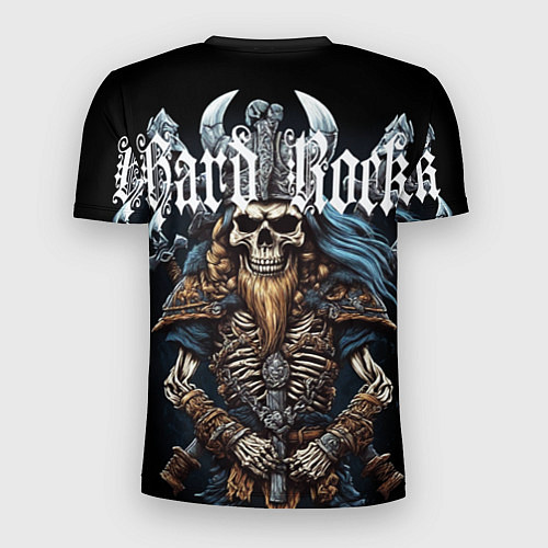 Мужская спорт-футболка Скелет викинга под Hard Rock / 3D-принт – фото 2