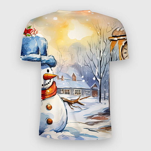 Мужская спорт-футболка Снеговик новый год / 3D-принт – фото 2
