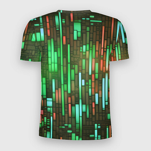 Мужская спорт-футболка Неоновые полосы зелёные / 3D-принт – фото 2