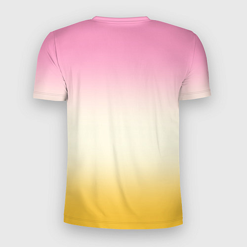Мужская спорт-футболка Розовый бежевый желтый градиент / 3D-принт – фото 2