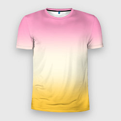 Футболка спортивная мужская Розовый бежевый желтый градиент, цвет: 3D-принт