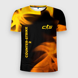Мужская спорт-футболка Counter-Strike 2 - gold gradient вертикально