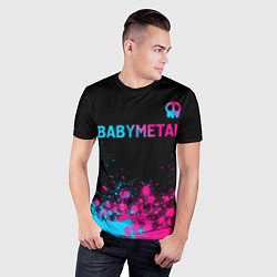 Футболка спортивная мужская Babymetal - neon gradient посередине, цвет: 3D-принт — фото 2