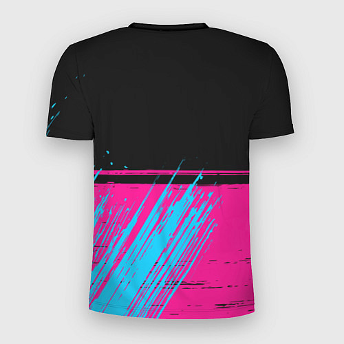 Мужская спорт-футболка Motorhead - neon gradient посередине / 3D-принт – фото 2