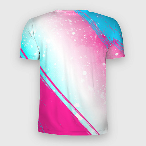 Мужская спорт-футболка Bring Me the Horizon neon gradient style вертикаль / 3D-принт – фото 2