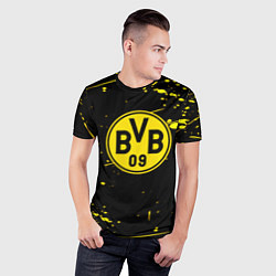 Футболка спортивная мужская Borussia yellow splash, цвет: 3D-принт — фото 2