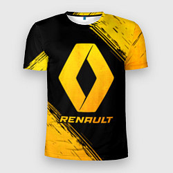 Мужская спорт-футболка Renault - gold gradient