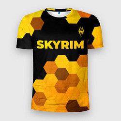 Футболка спортивная мужская Skyrim - gold gradient посередине, цвет: 3D-принт