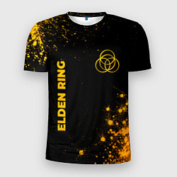 Мужская спорт-футболка Elden Ring - gold gradient вертикально