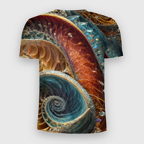 Мужская спорт-футболка Текстура спираль из кристалов / 3D-принт – фото 2