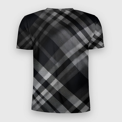 Мужская спорт-футболка Черно-белая диагональная клетка в шотландском стил / 3D-принт – фото 2