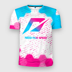 Мужская спорт-футболка Need for Speed neon gradient style