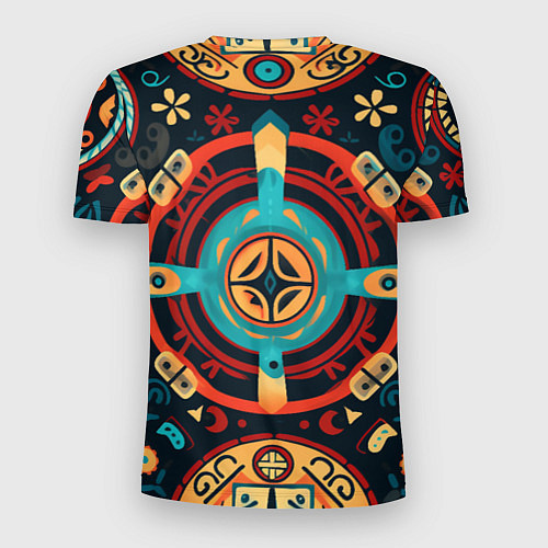 Мужская спорт-футболка Симметричный орнамент в славянском стиле / 3D-принт – фото 2