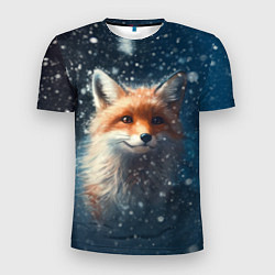 Мужская спорт-футболка Fox in the snow