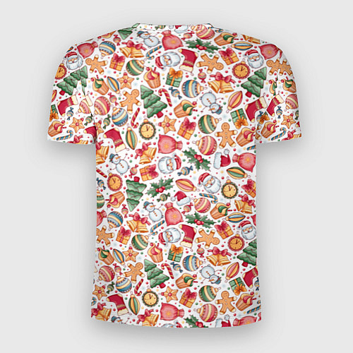 Мужская спорт-футболка Новогодняя атрибутика / 3D-принт – фото 2