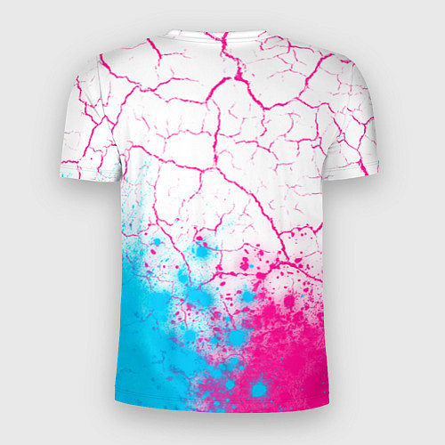 Мужская спорт-футболка Disturbed neon gradient style посередине / 3D-принт – фото 2