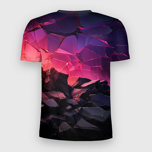 Мужская спорт-футболка Темные фиолетовые камни текстура / 3D-принт – фото 2