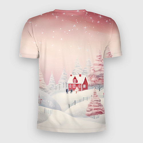 Мужская спорт-футболка Снежное сияние ночи / 3D-принт – фото 2
