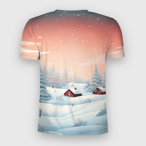 Мужская спорт-футболка Погружение в зимнюю атмосферу / 3D-принт – фото 2