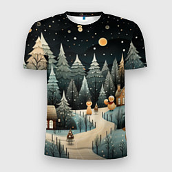 Мужская спорт-футболка Волшебная ночь в деревне