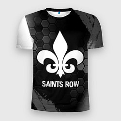 Мужская спорт-футболка Saints Row glitch на темном фоне