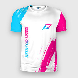 Футболка спортивная мужская Need for Speed neon gradient style вертикально, цвет: 3D-принт