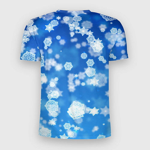 Мужская спорт-футболка Декоративные снежинки на синем / 3D-принт – фото 2