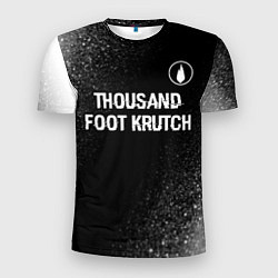 Мужская спорт-футболка Thousand Foot Krutch glitch на темном фоне посеред