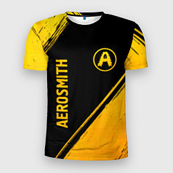 Мужская спорт-футболка Aerosmith - gold gradient вертикально