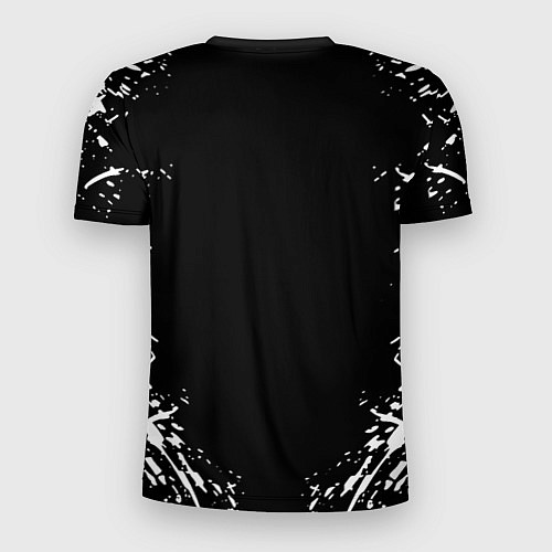 Мужская спорт-футболка Ведьмак чернобелые краски волк / 3D-принт – фото 2