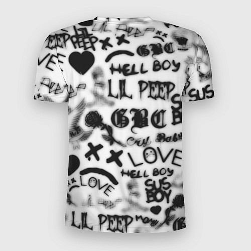 Мужская спорт-футболка Lil peep автограф / 3D-принт – фото 2