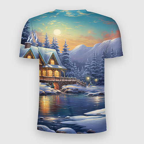 Мужская спорт-футболка Волшебство зимней ночи / 3D-принт – фото 2