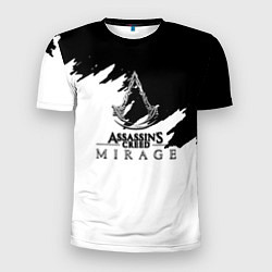 Мужская спорт-футболка Assassins creed mirage чернобелый