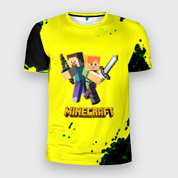 Мужская спорт-футболка Minecraft главные персонажи