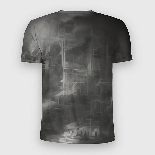 Мужская спорт-футболка Черно-белая иллюстрация девушки в шлеме / 3D-принт – фото 2