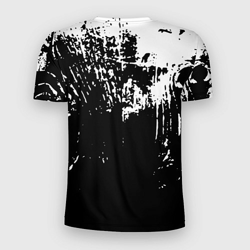 Мужская спорт-футболка Черно-белый гранж текстуры дерева / 3D-принт – фото 2