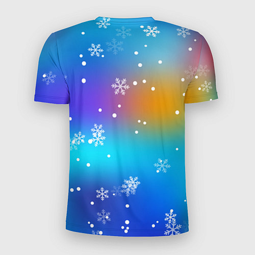 Мужская спорт-футболка Новогодний котик и снежинки / 3D-принт – фото 2