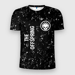 Мужская спорт-футболка The Offspring glitch на темном фоне вертикально