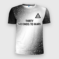 Мужская спорт-футболка Thirty Seconds to Mars glitch на светлом фоне посе