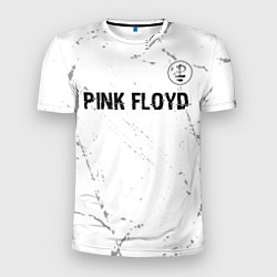 Мужская спорт-футболка Pink Floyd glitch на светлом фоне посередине