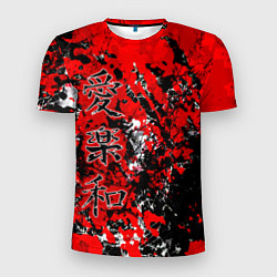 Мужская спорт-футболка Японский стиль иероглифы